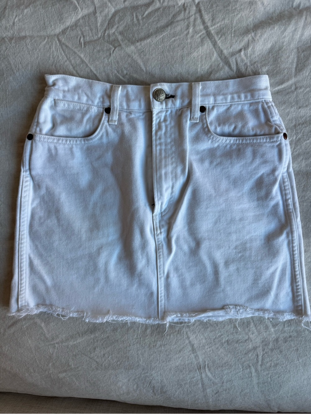 Rag & Bone Classic White Denim Mini Skirt - Women's